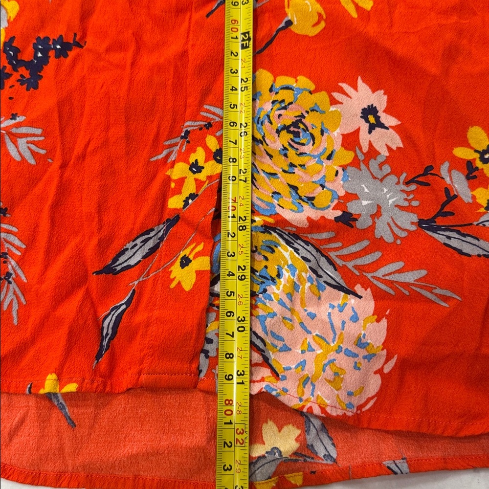 Zara bright orange Floral Button-Up mini dress - Picture 5 of 6